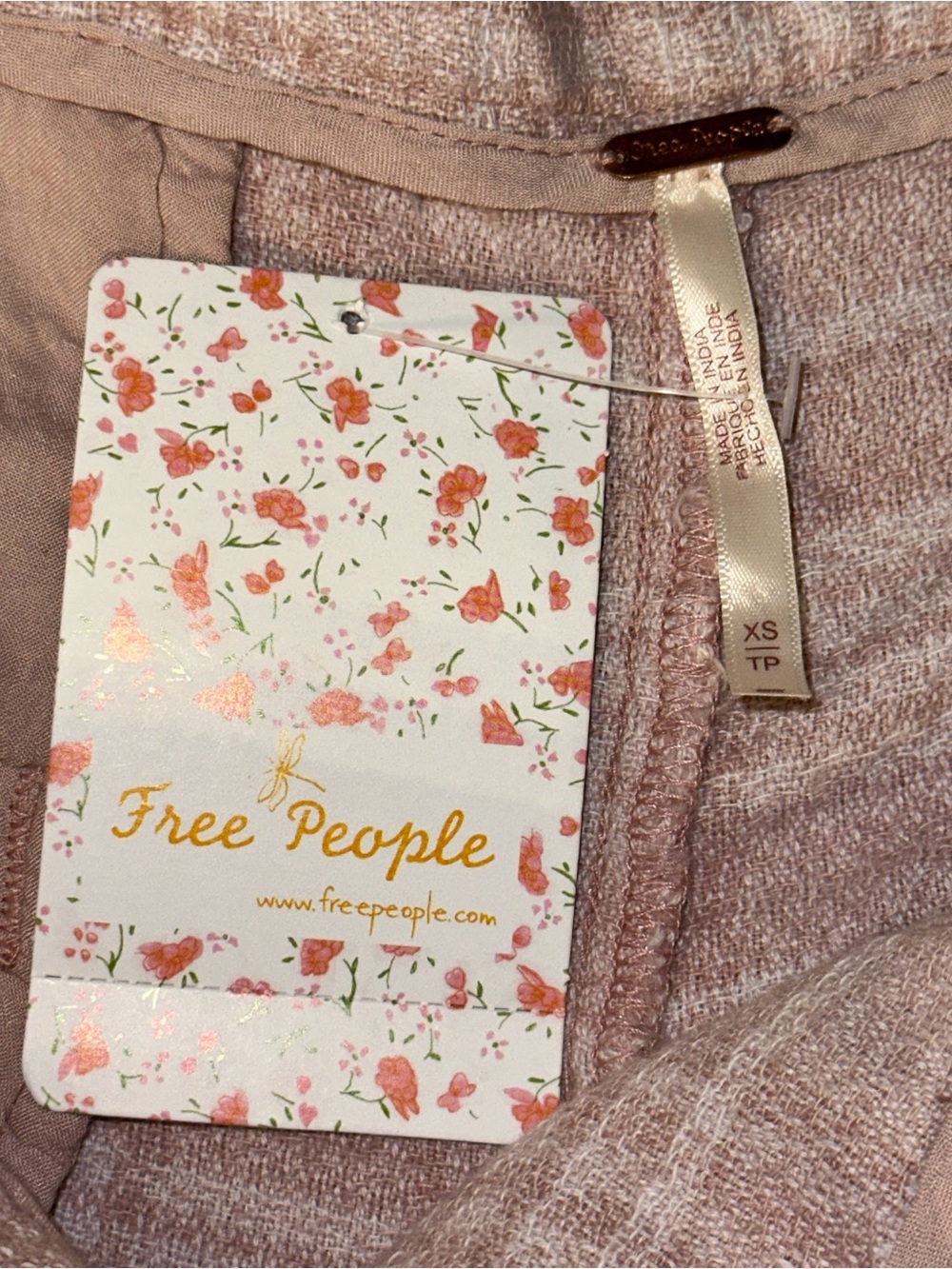 Free People Tegan Barrel Trouser Pale Mauve. Size XS. 30 Waist - Picture 3 of 4